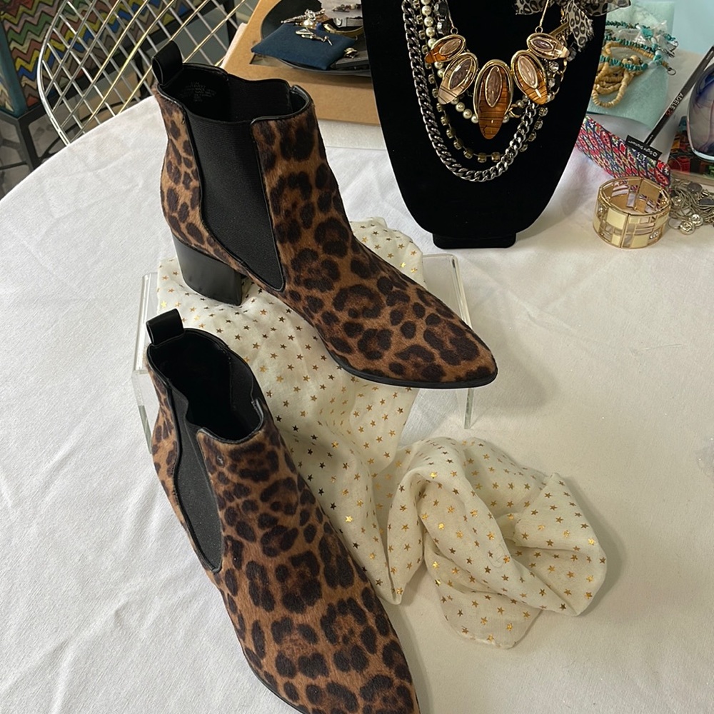 Nine West animal print booties